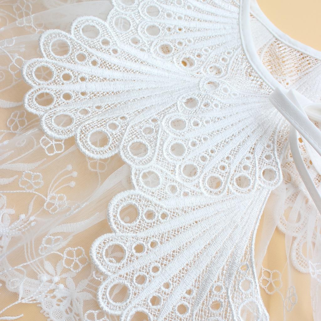 Perfect Match Peacock Tail Shawl False Collar For Ladies. Double-Layer Lace Embroidery, High-End False Collar Decoration.
