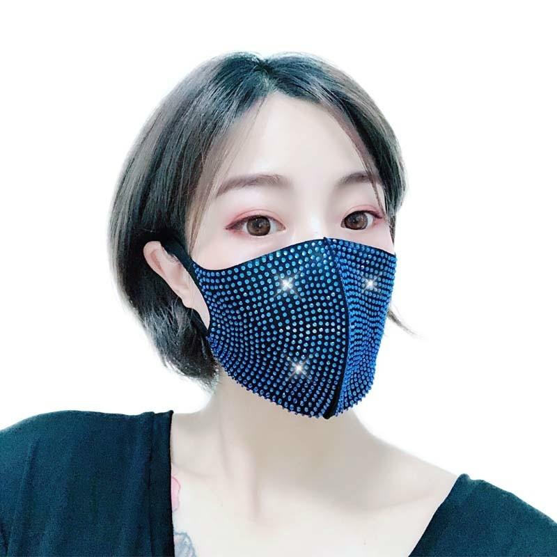 Fashion NEW Acrylic Diamond Decoration Mask Jewlery Woman Veil Shiny Rhinestone Night Club Mask Accessories