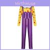 Chuckles The Clown Cosplay Costume With Long Sleeve Top And Overalls For Halloween Dress Up