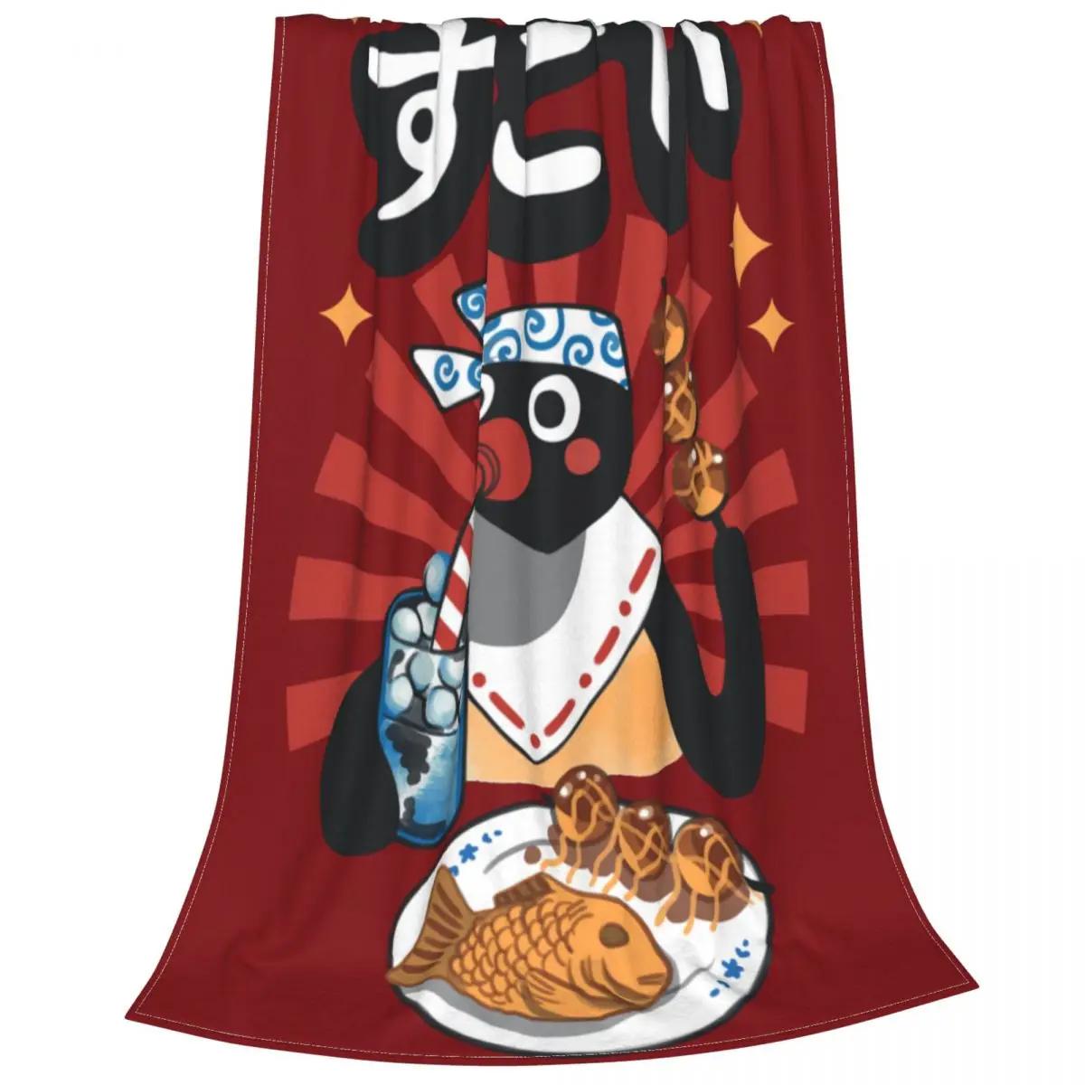 

Matsuri Pengin Flannel Blanket Noot Pingu Penguin Meme Funny Cartoon Vintage Throw Blankets for Home 200x150cm Plush Thin Quilt 100x150cm