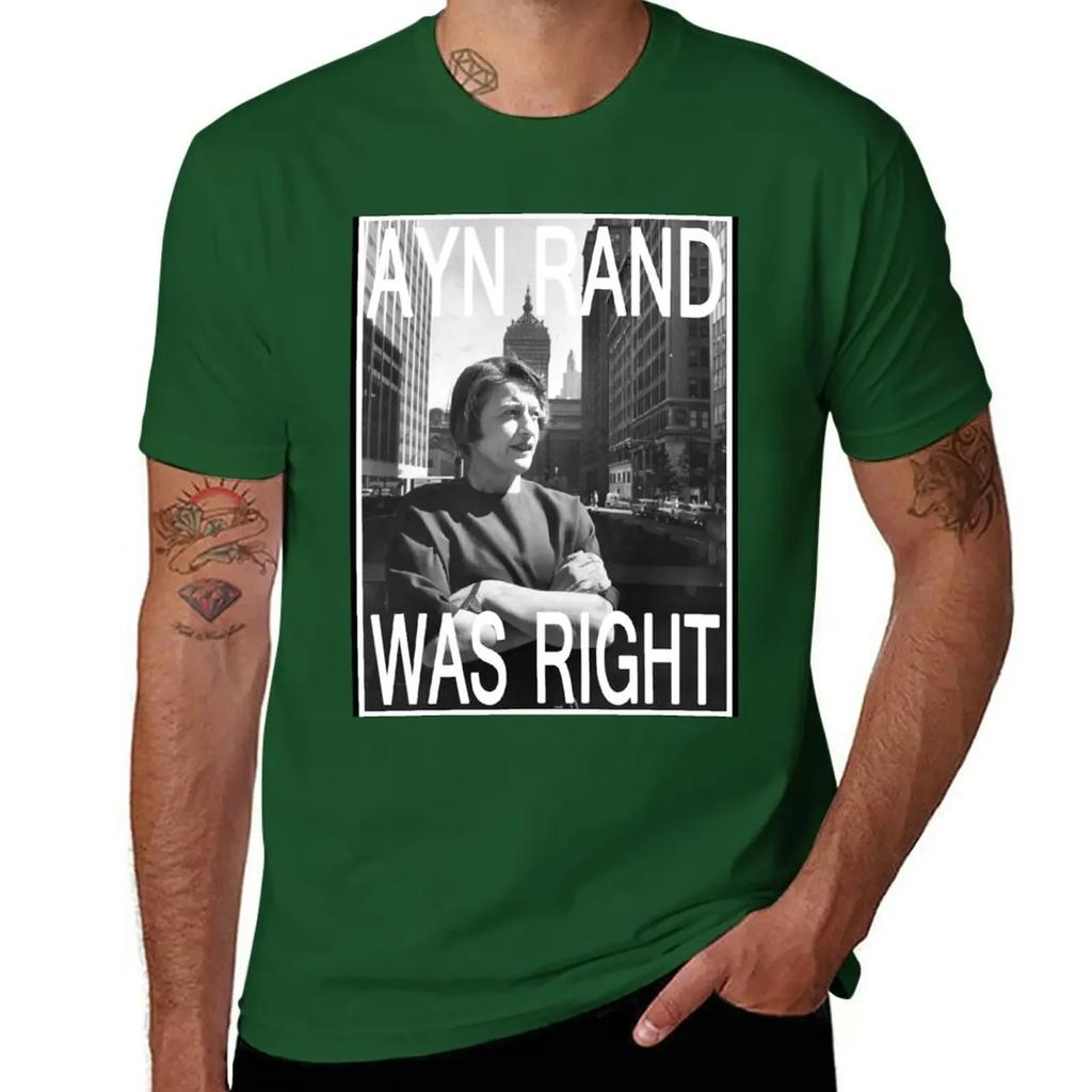Ayn Rand Was Right T-Shirt anime clothes anime quick drying mens graphic t-shirts pack