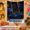 Subaru STI Personalized Wall Tapestry Custom Name Text Polyester Hanging Decor Home Room