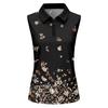 Camiseta Polo de Golf sin Mangas con Cuello de Cremallera Estampado Camiseta sin Mangas Deportiva para Mujer Ajuste Cómodo Tejido Elástico