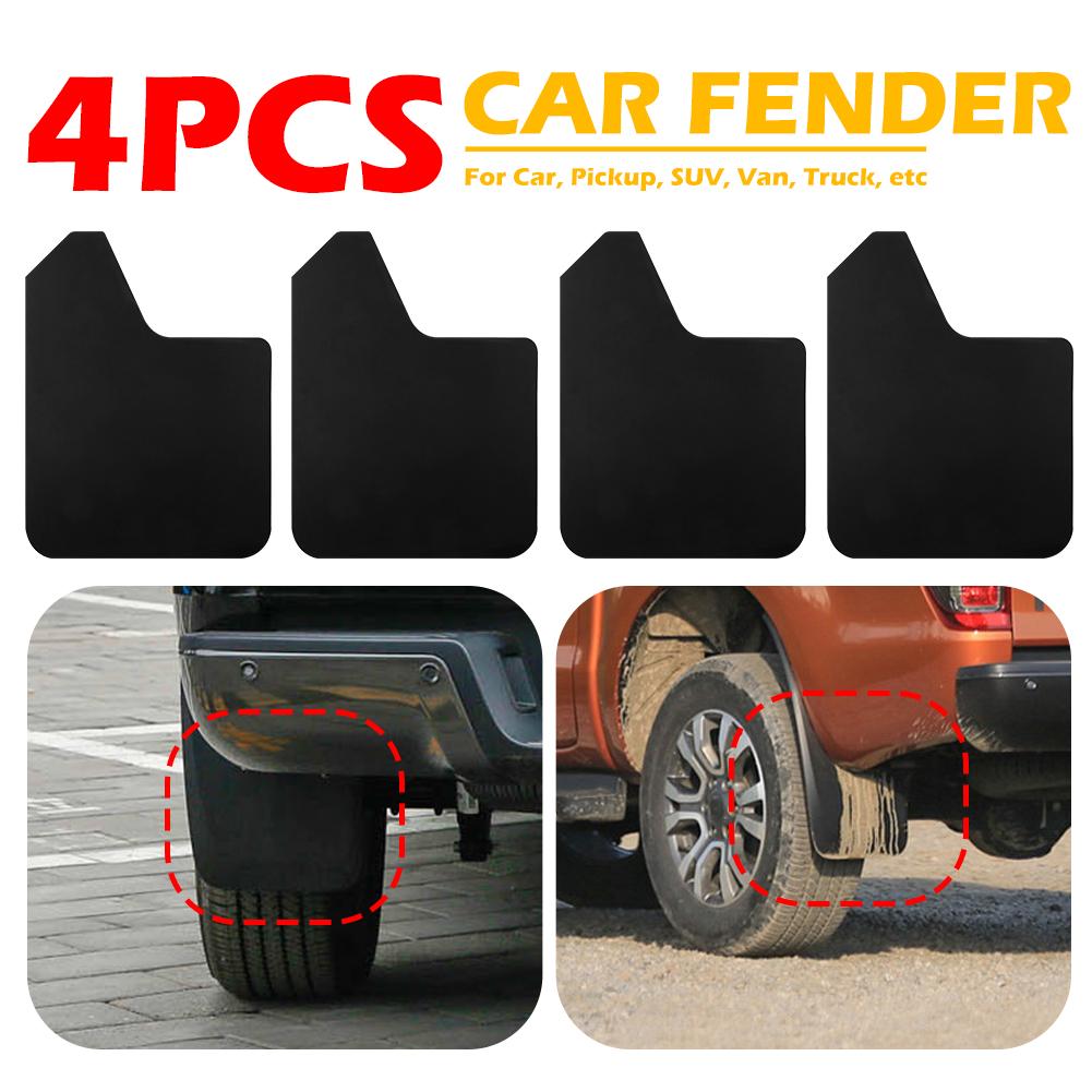 4Pcs/Set Fender Mud Flaps Splash Guards with Rivets Universal Plastics Rigidity Sprayability Classic for Car SUV Van Pickup