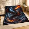 Armored Fire Dragon Coral Fleece Blanket Fantasy Decor