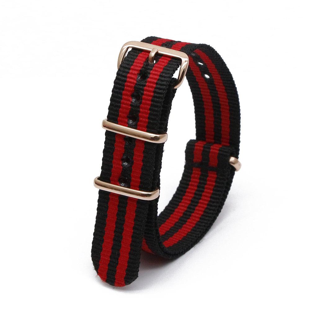 Rose Gold Buckle Nylon Watch Strap - Canvas Replacement for DW Watches
