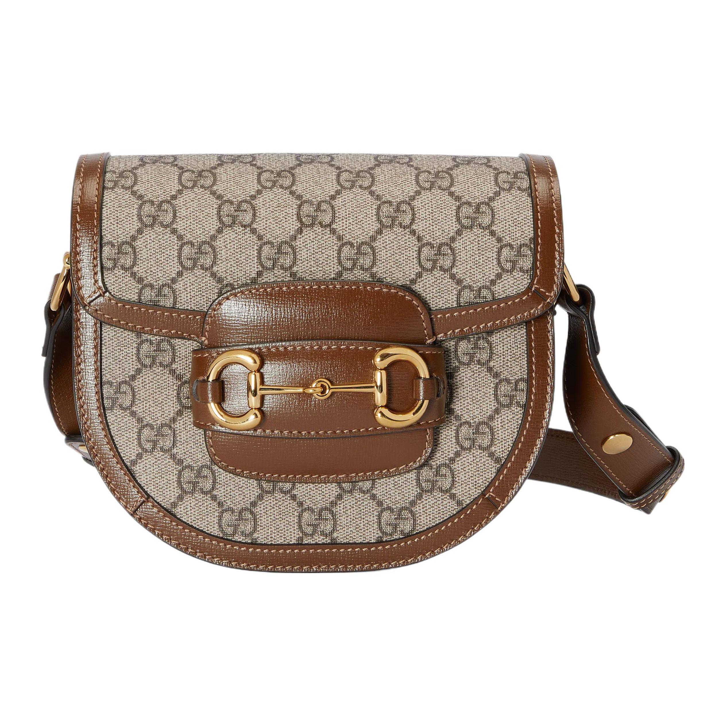 

Gucci Horsebit 1955 Adjustable Shoulder Strap Canvas And Leather Trim Saddle Bag Unisex Shoulder Bag Gold Brown 760191-92TCG-8563 Basic Set (Bag+Dust Bag)