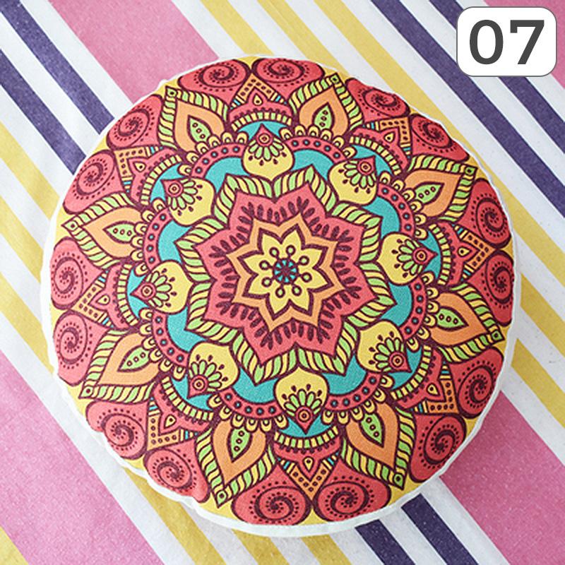 Runde Hippie-Bodenkissenhülle im Ethno-Stil Marokkanische Futon Böhmische Mandala Meditation Pouf Homestay Hocker Dekor Kissenbezug