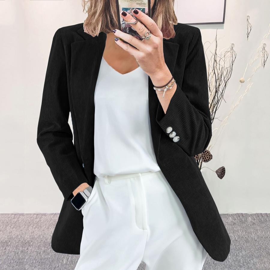 Autumn New Arrivals Velvet Cardigan Slim Fit Solid Color Casual Workwear Overcoat