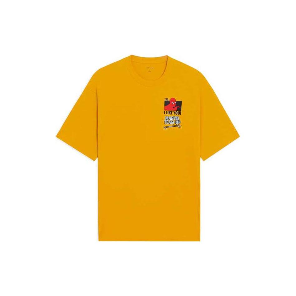 Li Ning Disney T Shirt Unisex Citrus Orange Yellow AHSSB89-2