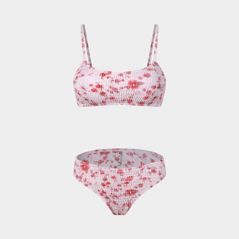 TS JYL-BK300 Three-Piece Print Bikini, Wrap Skirt Alluring Swimwear For Beach L