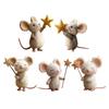 Felt Mice 3.1 Inch Fashionable Mousee Tabletop Decor for Christmas Easter Holiday Home Table Party Fireplace Mantel Bookshelf