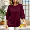 Women's Casual Three-Quarter Sleeve T-Shirt Top for Everyday Wear