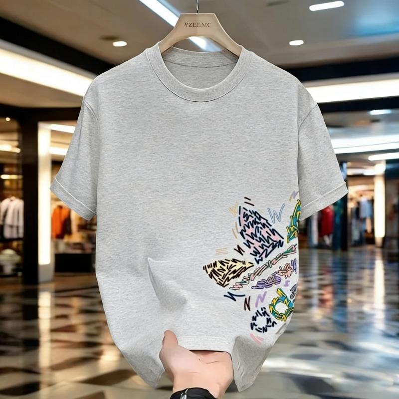 2026 Fashionable Bestseller - Loose-Fitting Round-Neck Summer Cotton T-Shirt for Men and Women, Stylish and Breathable Top