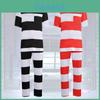 Costume da Prigioniero Cosplay per Adulti con Strisce Bianche e Nere in Poliestere per Halloween ed Eventi a Tema