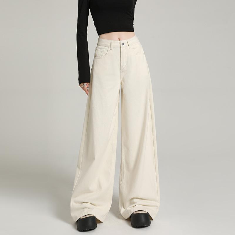 

Супермягкие марлевые широкие брюки для женщин на осень Мягкие джинсовые брюки с заниженной талией Американские широкие джинсы для женщин на осень High Street с высокой талией 2XL