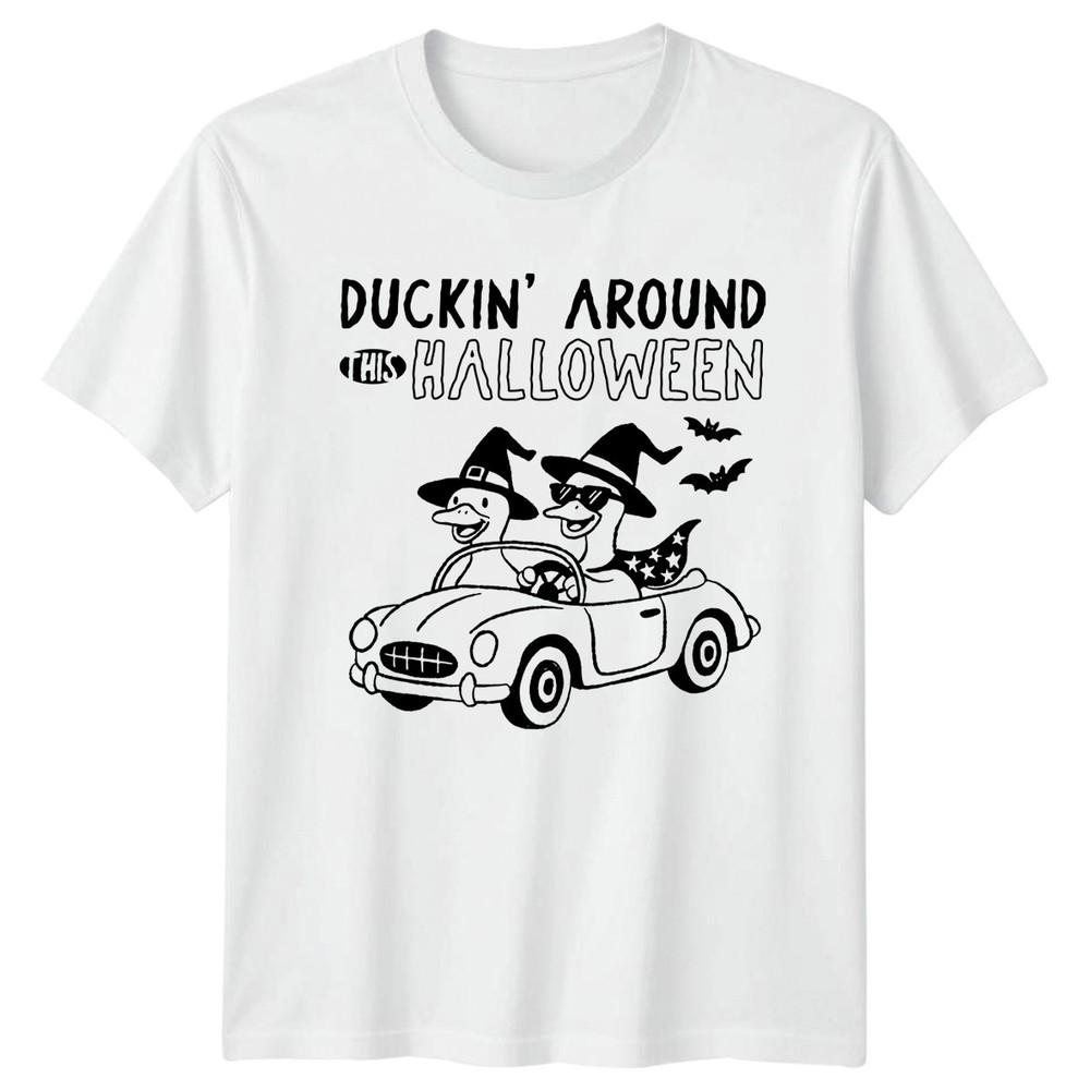 Duckin Around This Halloween Ducks Car Holidays Unisexs Tee Unisexs Graphic S
