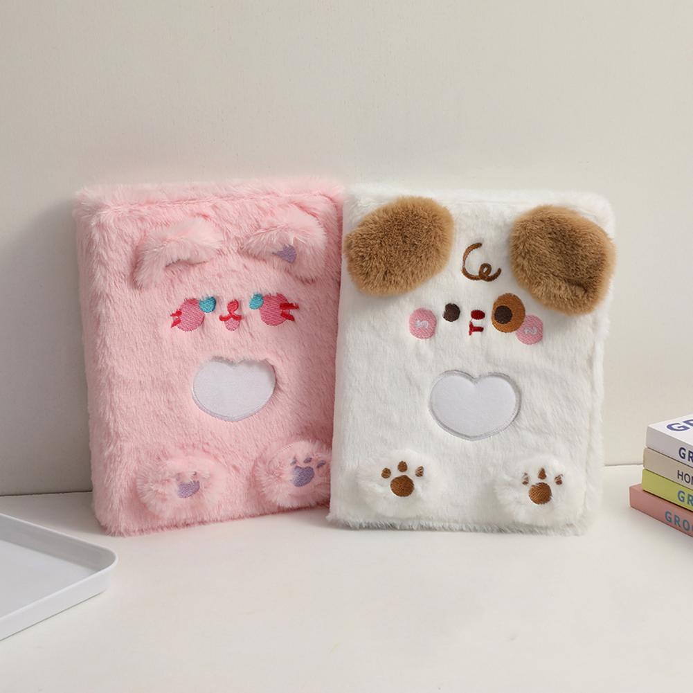 Capa para álbum de fotos compacto A5 Plush Photocard Album adorável portátil recarregável capa de fichário para capa macia protegida por fotos
