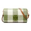 Mcgraw Plaid Pattern Leather Crossbody Bag Women Bags Olive-Green White 80433-300