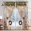 2pcs Luxurious Christmas Curtains With Golden 3D Digital Design Light-Filtering Window Curtain for Living Room, Bedroom, Office,