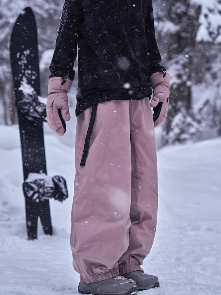 Unisex Waterproof Ski & Snowboard Pants: Loose Fit, Warm, Plus Velvet, for Men & Women.