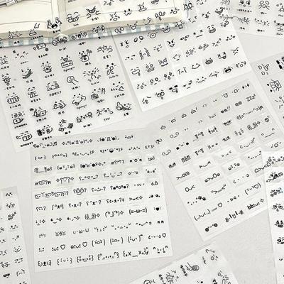10 Sheets Decorative Sticker Clear Journal Sticker Cartoon Emoticon Sticker For Creative Decoration