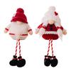 Adorable Christmas Gnome Doll With Heart Patch Hat And Playful Hanging Legs For Holiday Fun