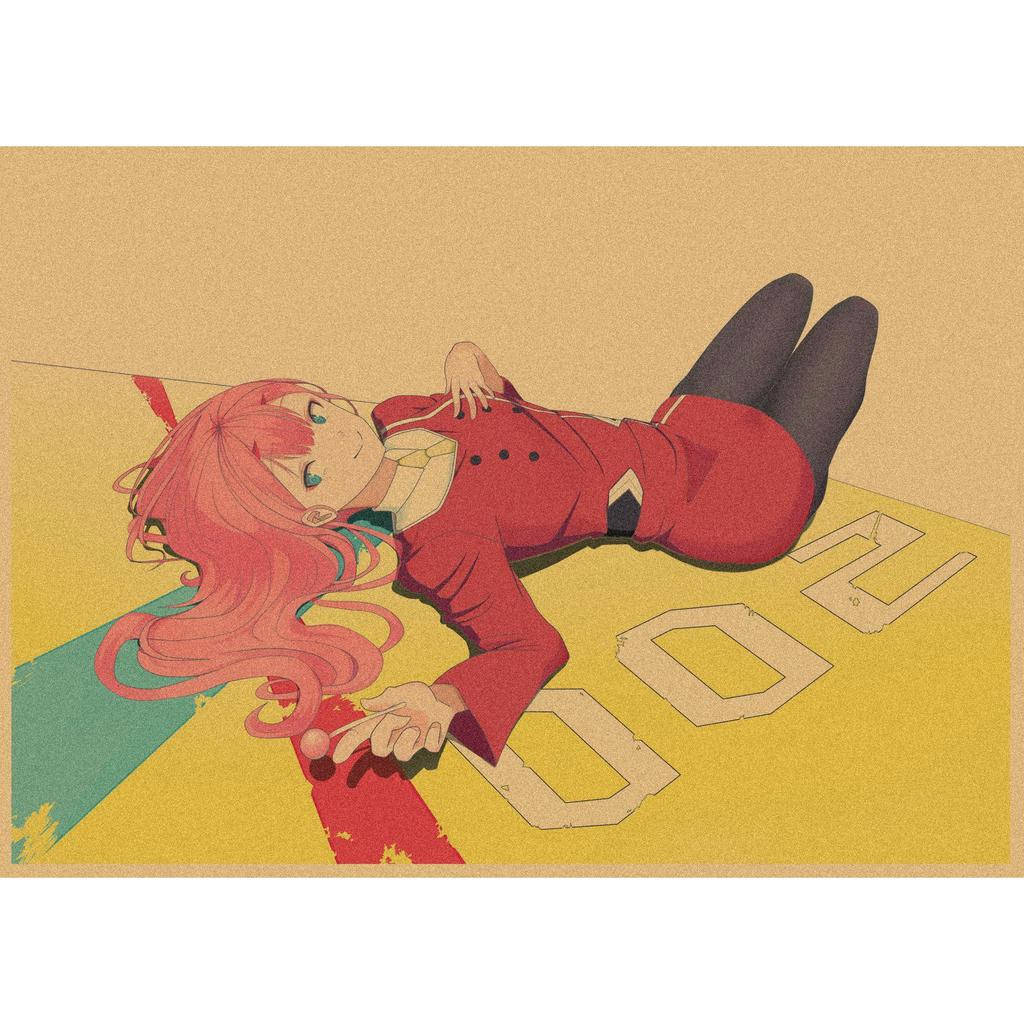 National Team DARLING In the FRANXX Retro Kraft Paper Anime Poster 261 for Wall Decoration