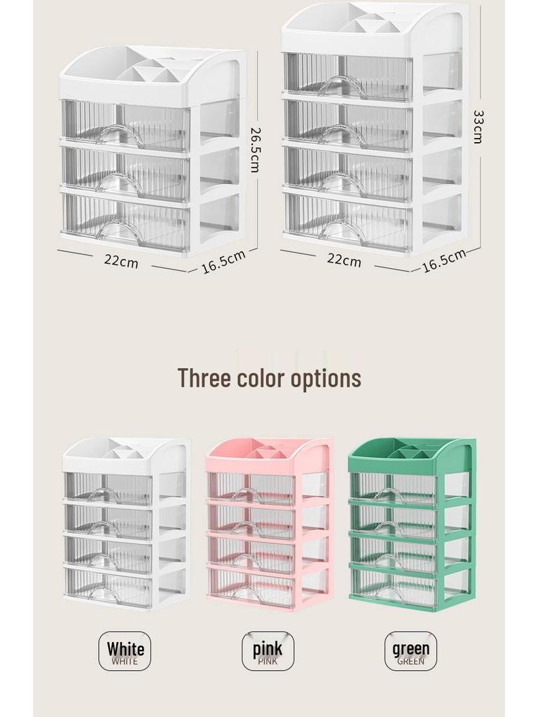 High-End Cosmetic Storage Box: Large-Capacity Organizer for Lipsticks, Eyebrow Pencils, and Skincare Products. Perfect for Desktop Dressing Tables.