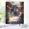 Painting On Numbers Peony Courtyard Handmade Gift Acrylic Paint Paintings HandPainted On Canvas For Interior Home Decor