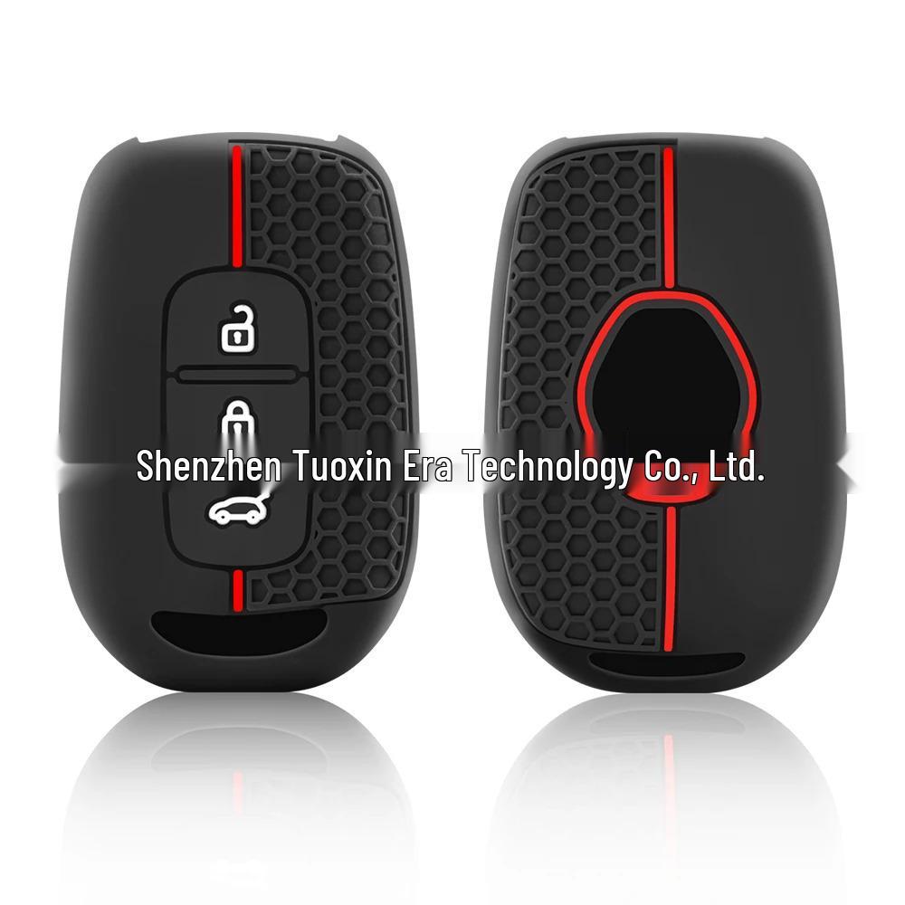 Silicone Key Cover for Dongfeng Renault EX1, Venucia E30, and Renault E-Fengguang E1 - 2-Button Honeycomb Design