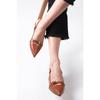 Women Stylish Tan Short Heeled Shoes