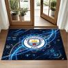 Manchester City Design Crystal Velvet Rug Soft Decorative Mat for Bedroom Entrance