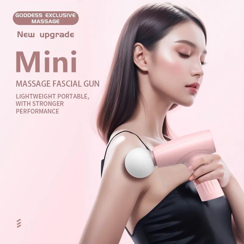 Mini Fascial Massage Gun Vibration Massage Machine Muscle Relaxation Neck and Back Compression Massager Portable Fitness