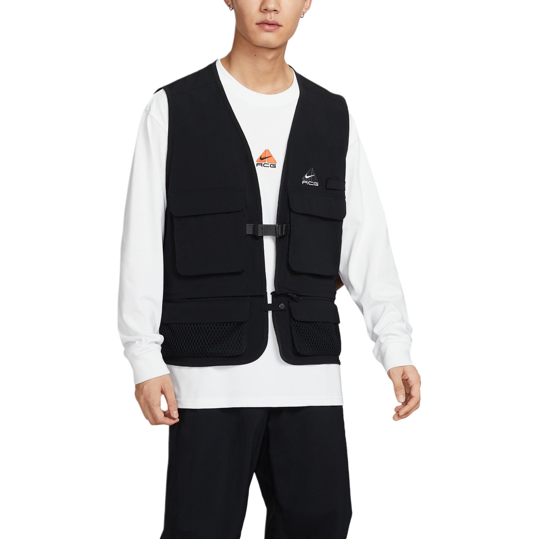 

Nike SS25 ACG Black Iguana Removable Logo Panel Loose Fit Sleeveless Vest Men Vests Coal-Black HJ2878-010 XL