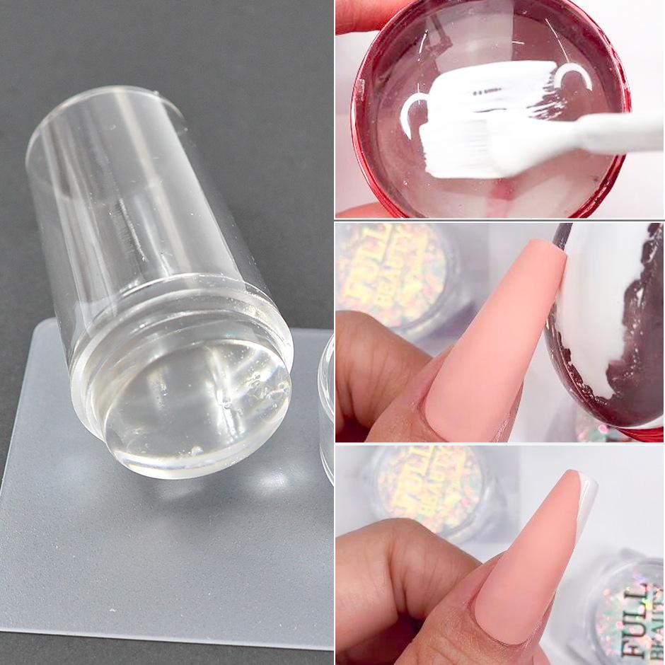 2.8CM French Style Nail Art Stamper Scraper Set Metallic Handle Nail Art Stamp Manicure Image Plate Tool