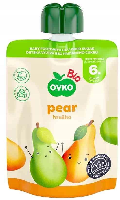 Ovko hruškové pyré 90 g Hruškové pyré po 6 měsících věku BIO 90 g