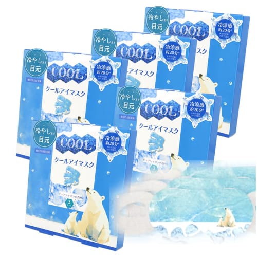 

Cool Eye Masks, Close-Fit Aroma Cool Eye Masks, 3 Masks x 5 Boxes, Polar Bear, Seal, Pure Soap Scent, Citrus Soap Scent, Cooling Eye Care, Aromatherap