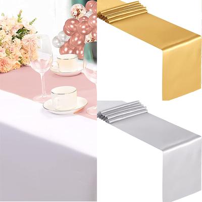 Satins Table Runners Solid Color 12x108Inch Elegant Decoration for Wedding Birthday and Banquets Event