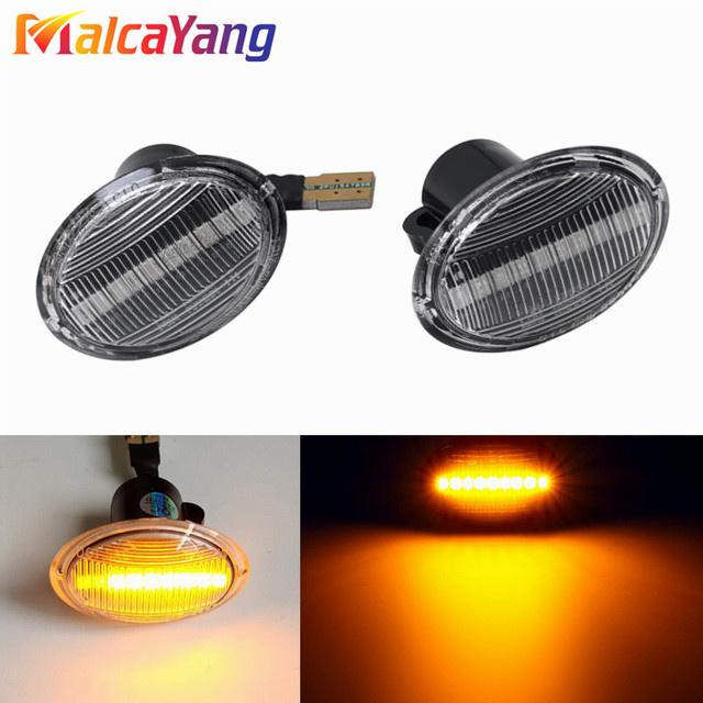 2pcs Dynamic Amber LED Flashing Turn Signal Light For FIAT 500 500C 500L Side Marker Fender Light Lamp For Abarth 500 595 695