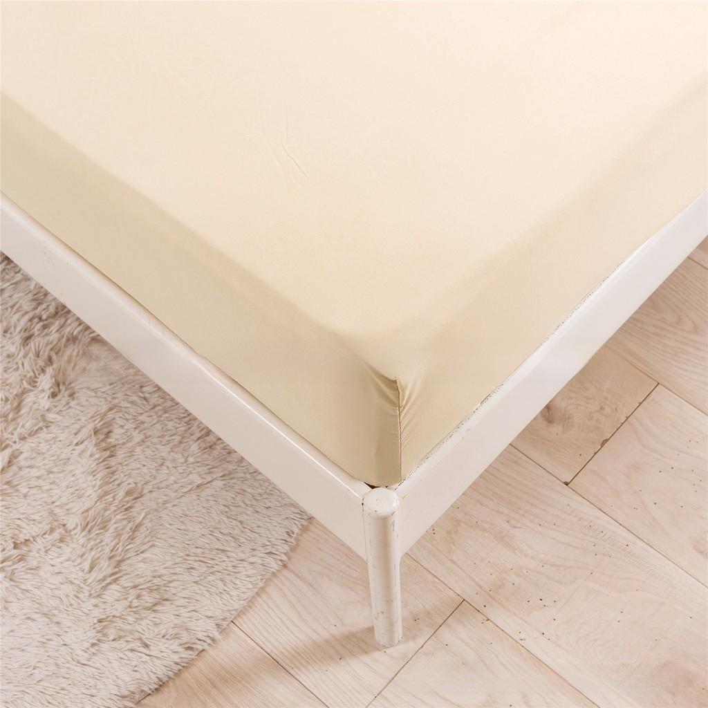 Simple Fitted Sheet Pure Color Polyester Soft Fabric For Bedroom Bed Linen