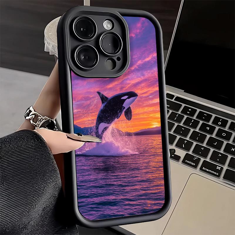 Phone Case for iPhone 17 Air 16E 15 16 Pro Max Orca Ocean Pattern Cover 14 Plus 13 12 Mini Soft Shell Silicone Fundas