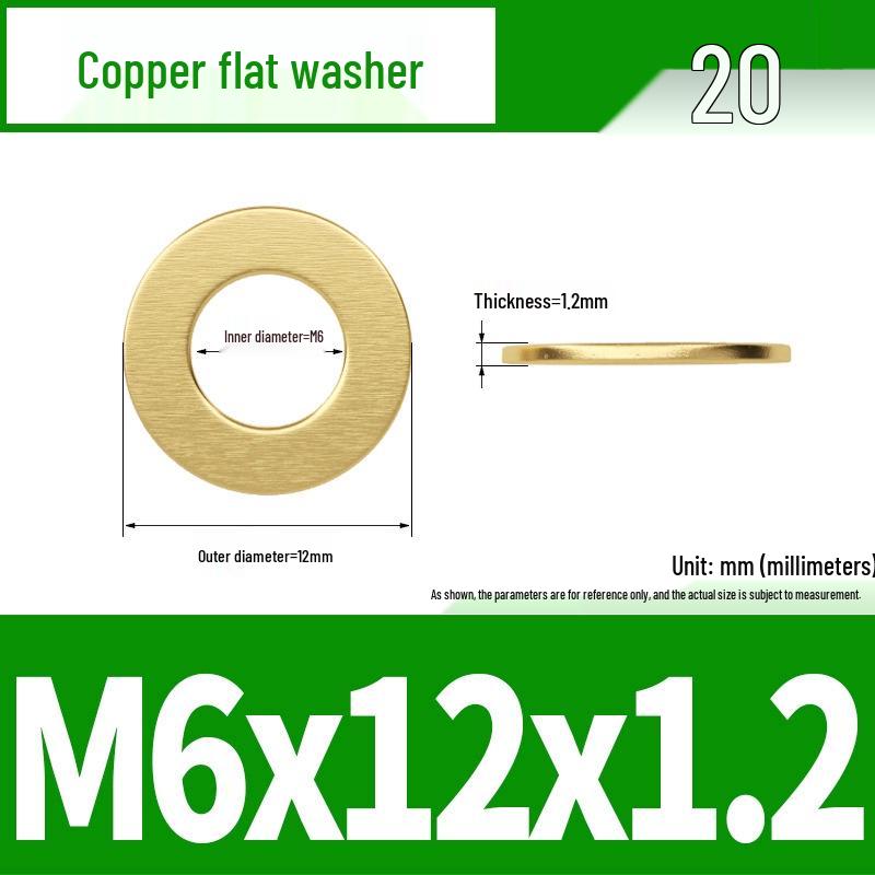 Ultra-Thin Brass Flat Washer Round Shim (Sizes M2-M20)