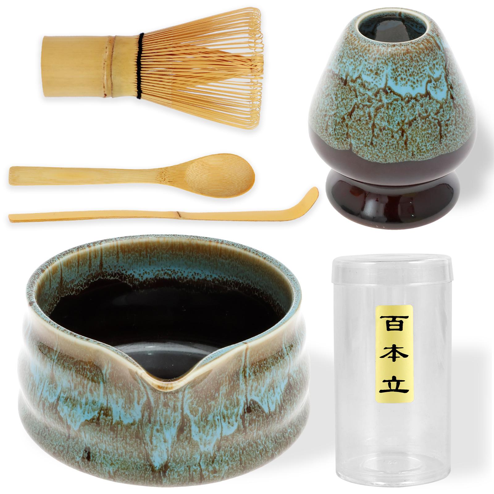 

Traditional Ceramic Matcha Powder Bowl Set for Home Trip Easy to Clean Matcha Scoop Whisk Holder Kit for Tea Lovers Beginners синий
