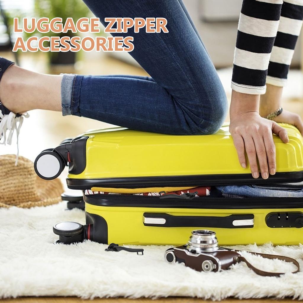 5Pairs Metal Double-Layer Explosion-Proof Zipper Heads Single Lock Hole for Luggage Suitcase Zipper Pull Replacement Slider