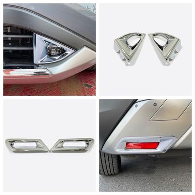 For Nissan X-Trail Xtrail T33 Rogue ABS Chrome Front Fog Light Lamp Cover Rear Foglight Trims Decoration Sticker