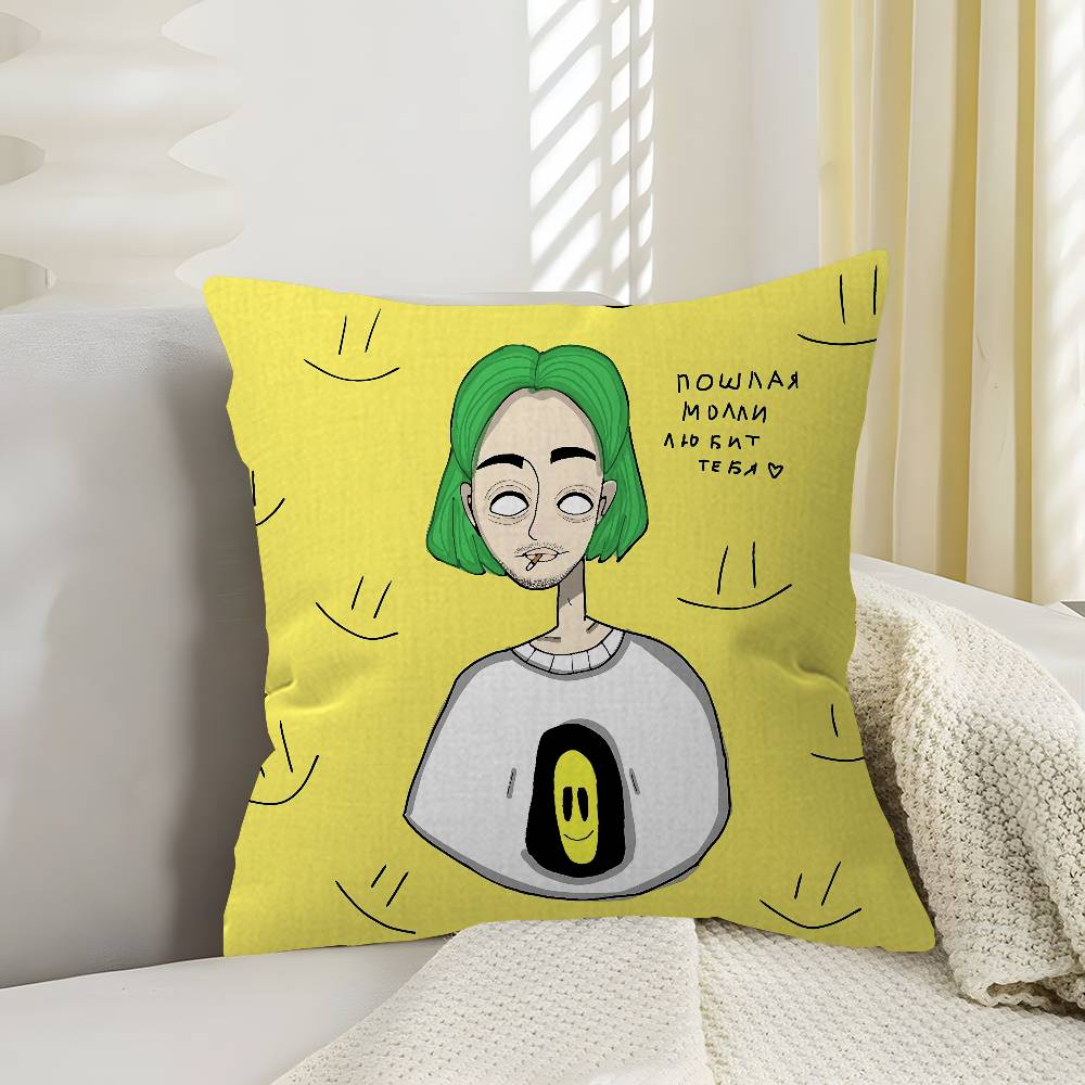 P-Poshlaya M-Molly Band Pillow Covers Cartoon Sofa Decorative Home Double-sided Printing Short Plush Cute Cushion Cover
