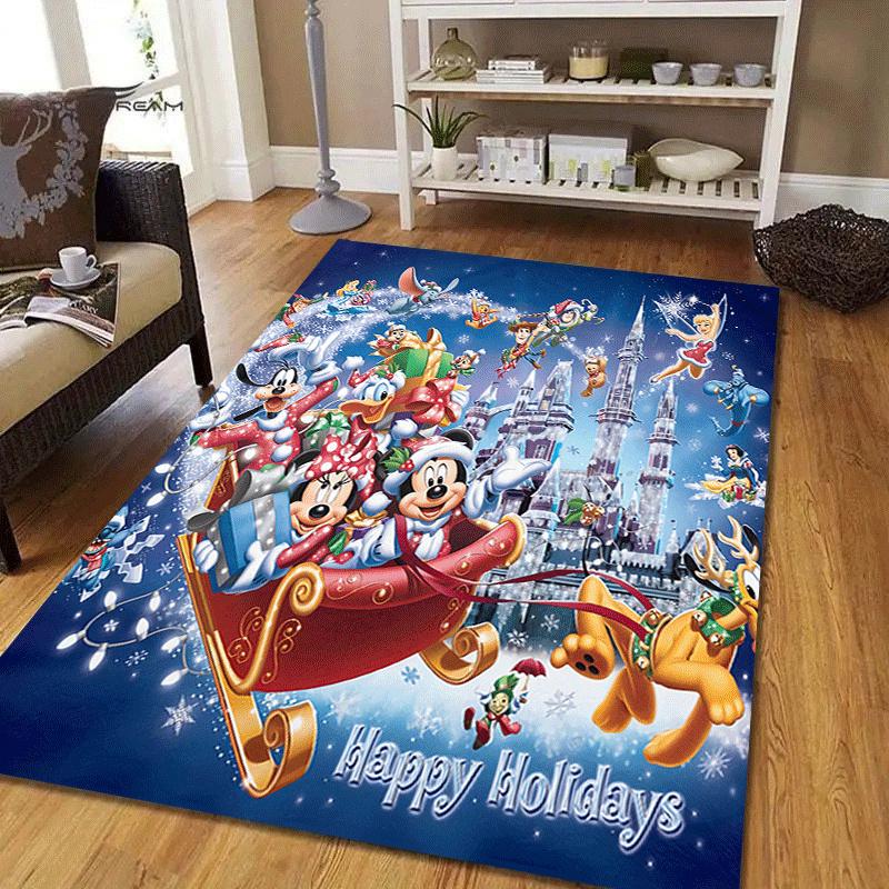 1pc Mickey-and-friends Carpet Area Rug, Bedroom, and Playroom Durable, Stain-Resistant, and Easy To Clean, Living Room