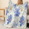 Lightweight Flannel Throw Blanket – Soft Cozy Warm Fabric with Delicate Floral Print, Ideal for Home Decor & Holiday Use (Christmas, Halloween)