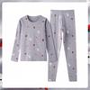Autumn Winter Cotton Printed Floral Women Thermal Underwear Sets Slim Warm Suit
